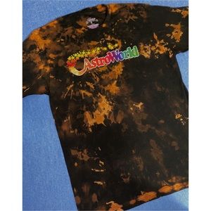 Black Unisex Custom Bleach Dye Astroworld Tee